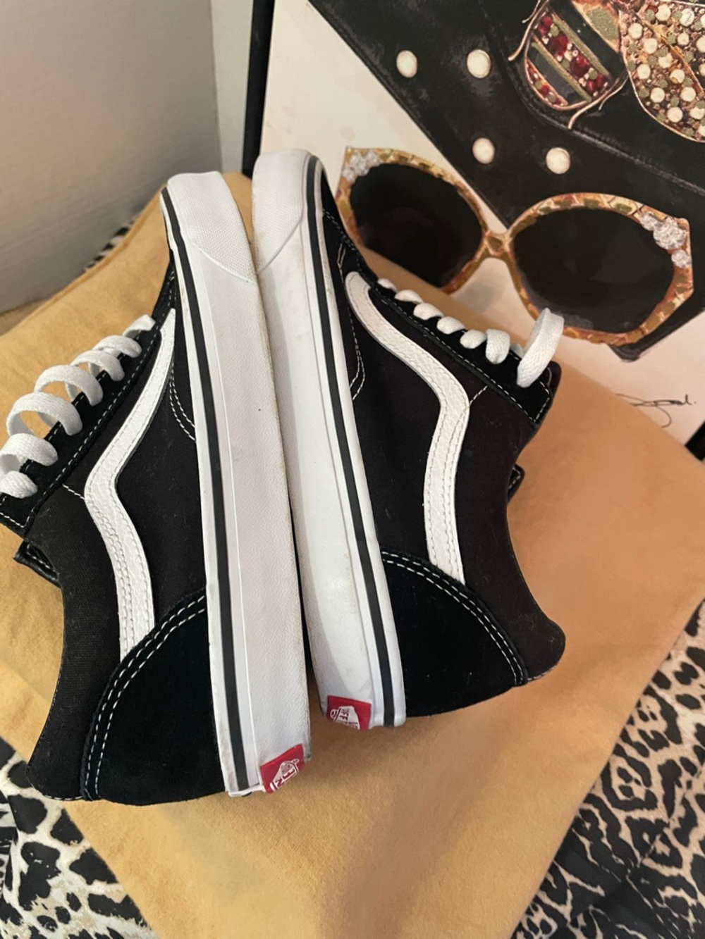 Vans Black & White Low-Top Skate Sneakers - Picture 8 of 12